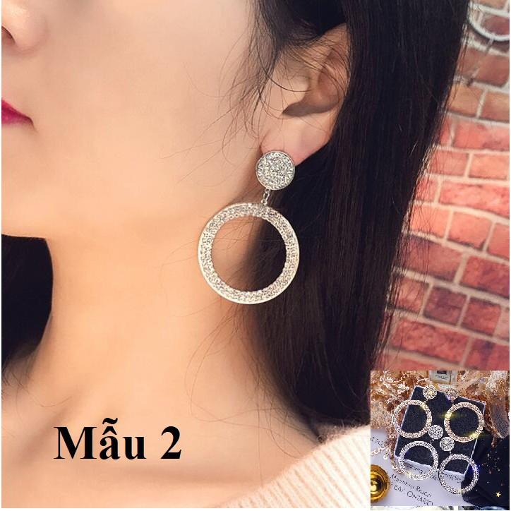 5 mẫu Hoa tai - Nụ tai to đính đá Hàn Quốc
