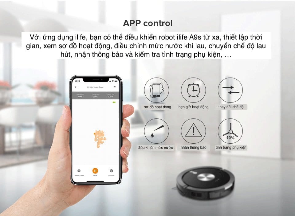 Robot Hút Bụi Lau Nhà ILife A9S  - Hàng Nhập Khẩu