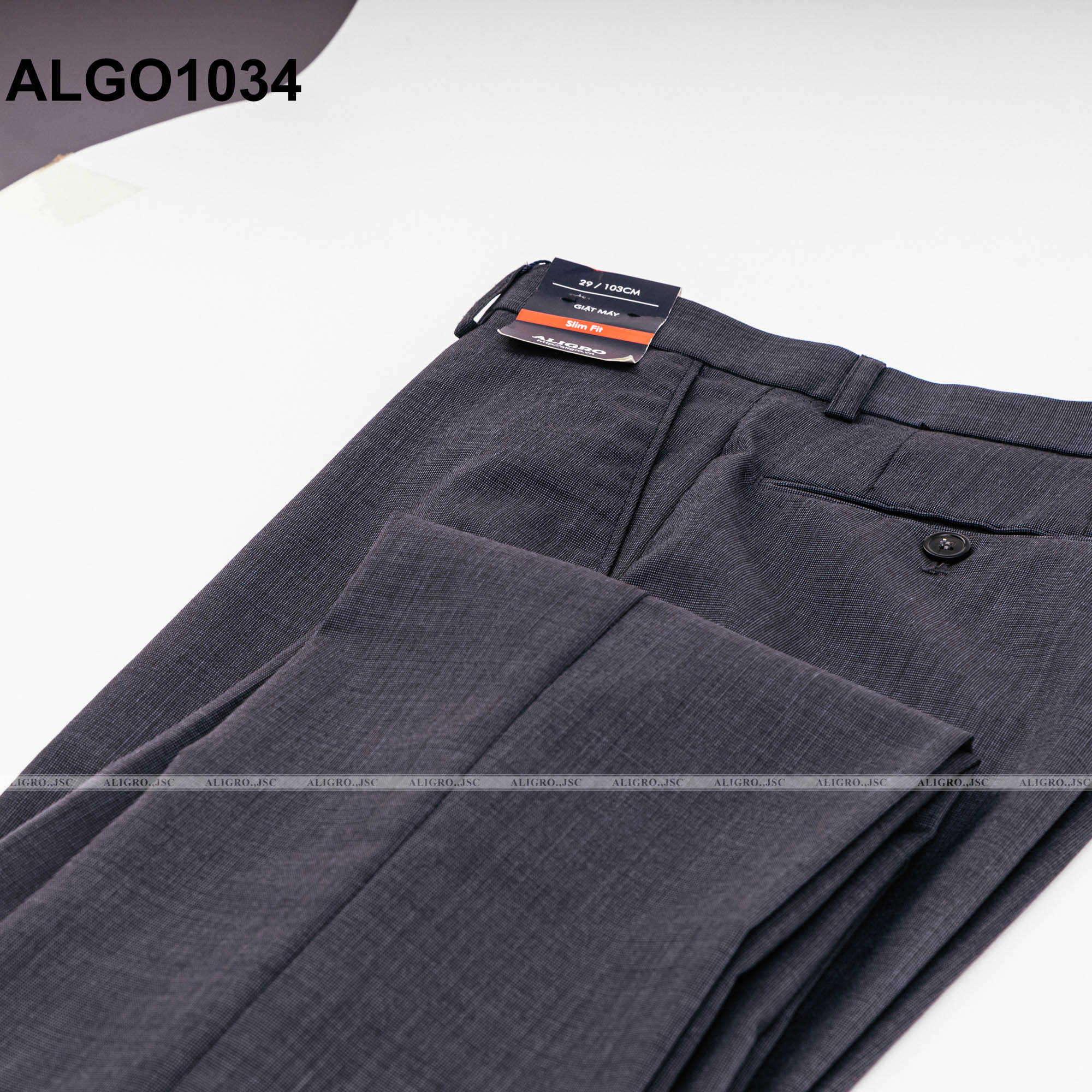 Quần Âu Nam Aligro Màu grey chất liệu cao Cấp, chuẩn Form Slimfit, Tôn Dáng  màu grey ALGO1034