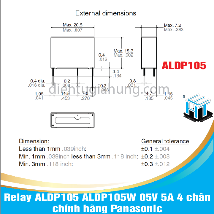 1 Con Relay ALDP105 ALDP105W 05V 5A 4 chân