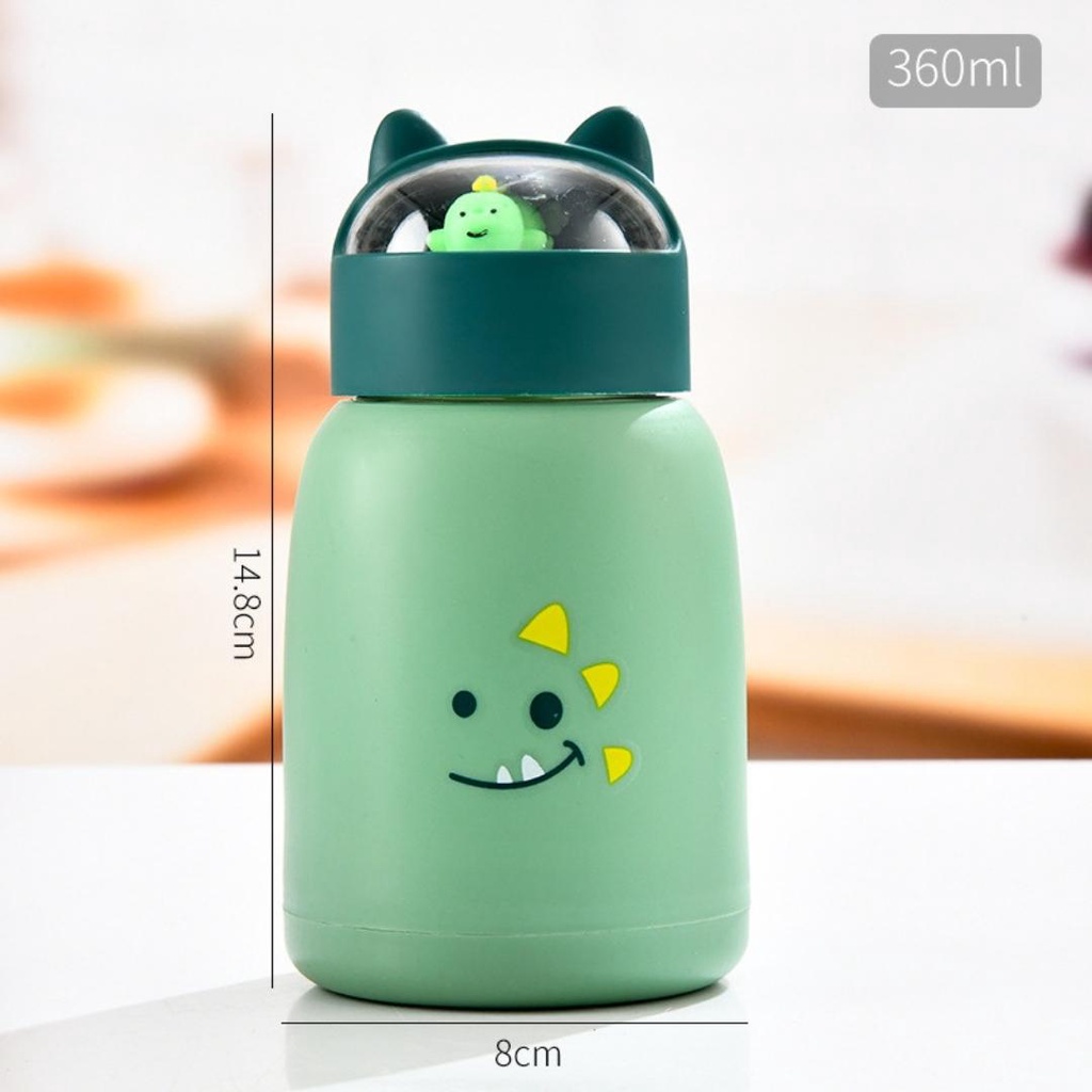 Bình Đựng Nước Thủy Tinh Bọc Silicon Tai Mèo Cách Nhiệt Thời Trang Mới - Bình Nước Học Sinh - Hàng Chính Hãng MINIIN