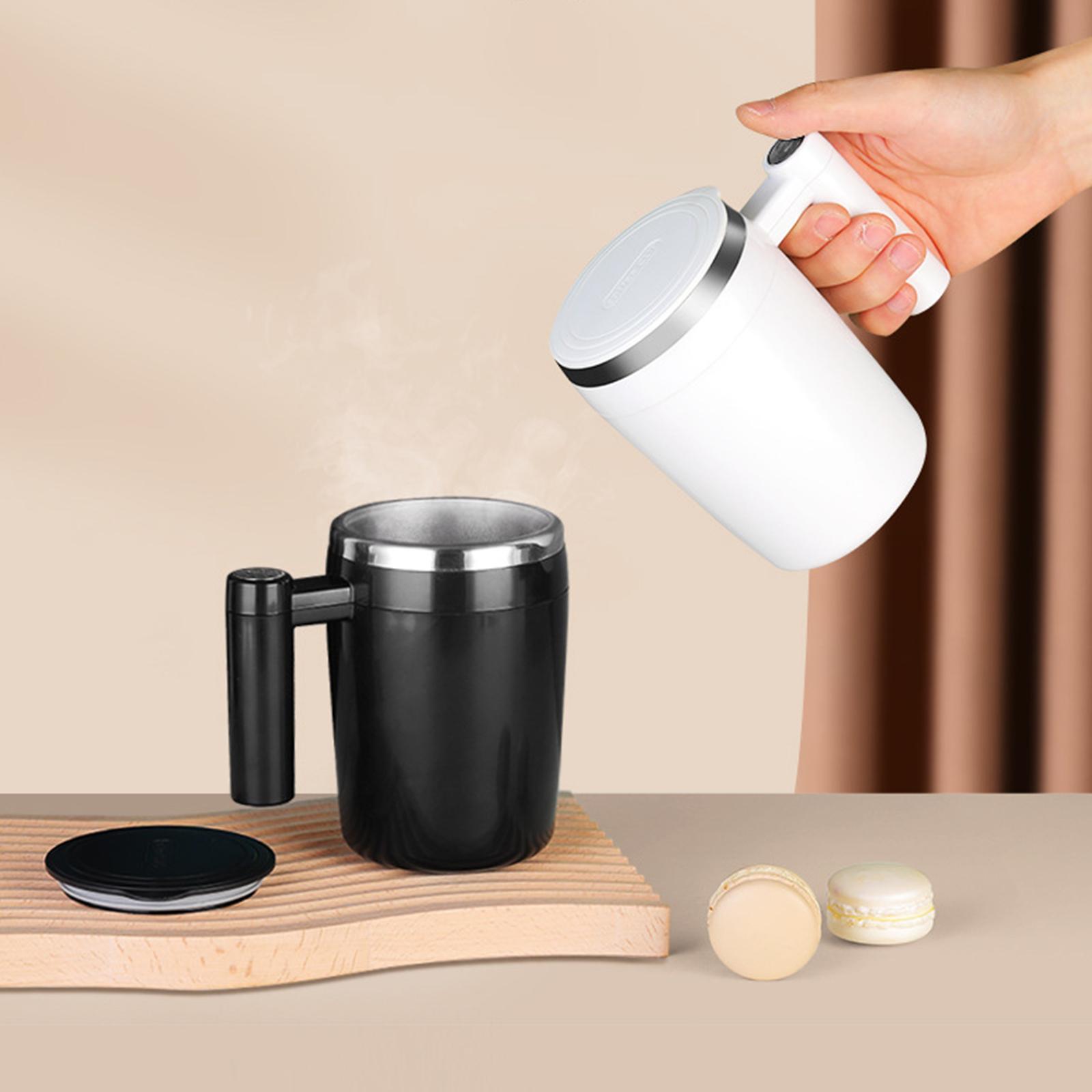 380ml Self Stirring Mug with Lid Auto Magnetic Stirring Coffee Cup Electric Stainless Steel Self Mixing Coffee Cup