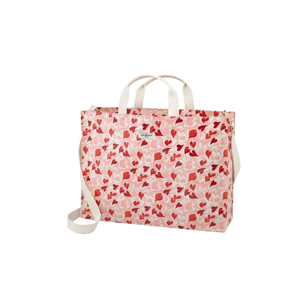 Cath Kidston - Túi đeo chéo/Strappy Carryall - Marble Hearts Ditsy - Pink -1041804