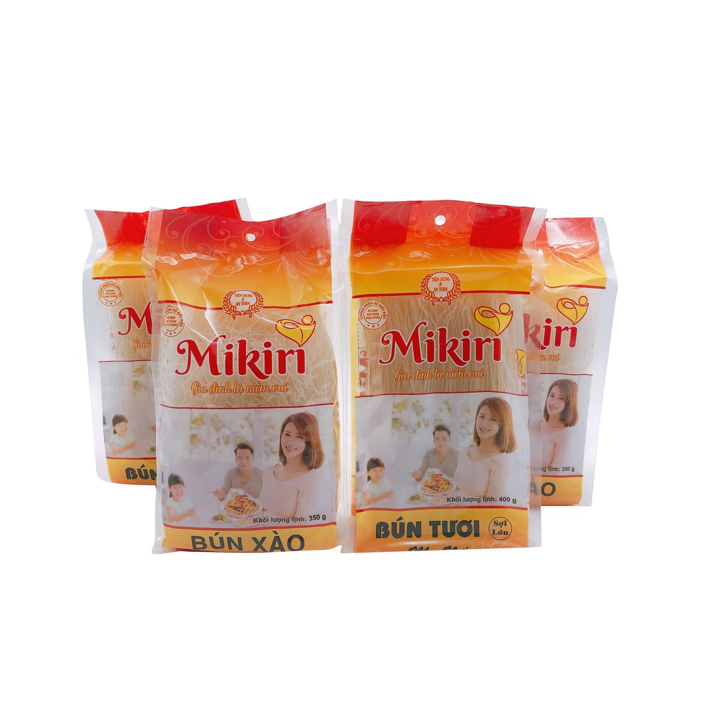 Combo 2 gói bún gạo xào, 2 gói bún gạo tươi Mikiri