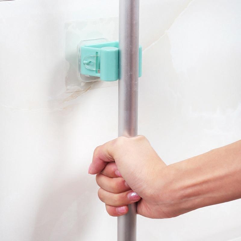 Móc dán tường treo đồ chổi lau nhà chịu lực chắc chắn nhựa PP cao cấp