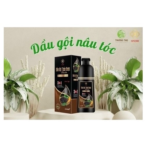 Dầu gội phủ bạc Sinori 500ml - Làm đen &amp; nâu tóc tự nhiên tại nhà chỉ sau 15 phút