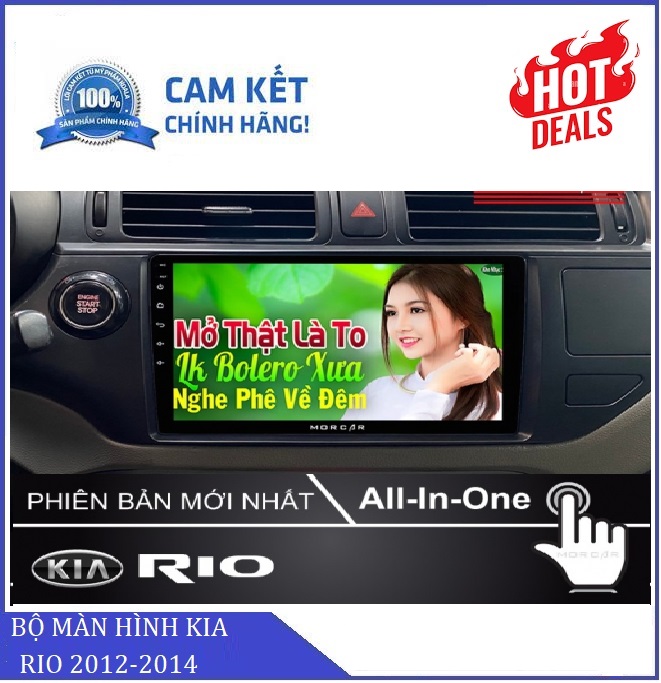 BỘ MÀN HÌNH DVD ANDROID OTO A.5 Bộ nhớ 2GB RAM+ 32GB ROM CHO XE KIA RIO 2012-2014 Hệ điều hành Android 10 Màn hình chuẩn QLED HD đi kèm bộ sản phẩm là mặt dưỡng+jack nguồn theo xe