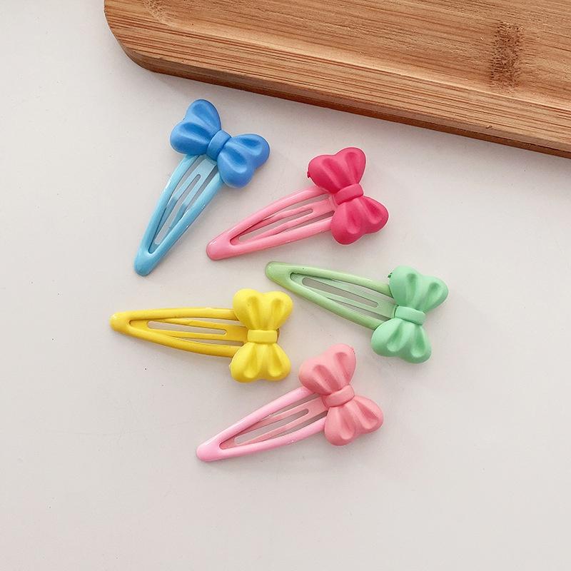 Set 5 - Kẹp tóc bấm phủ bóng nơ hoặc trái tim màu kẹo ngọt dịu dàng Nunam shop kẹp tóc tiểu thư đẹp cute