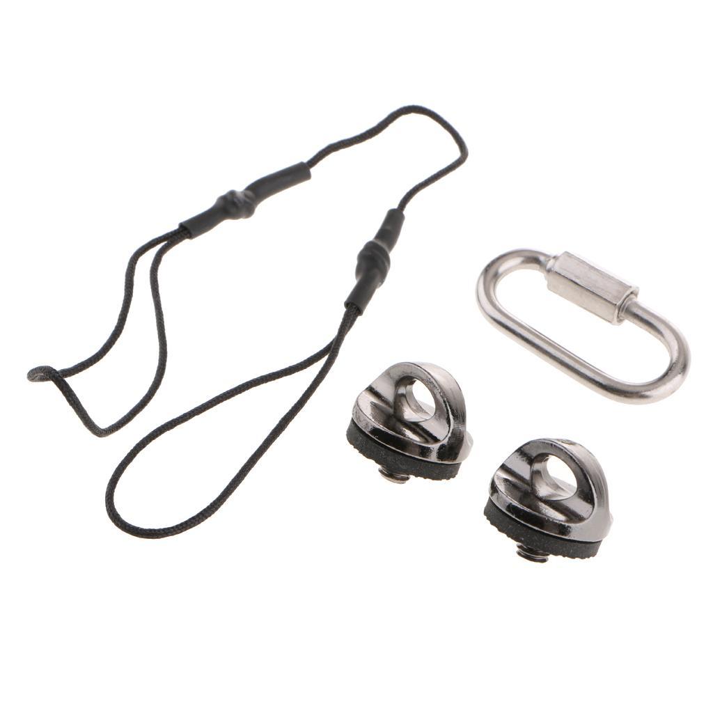 Lanyard with Buckle Anti-Lost Hanging Rope Wrist Strap with Screws Black