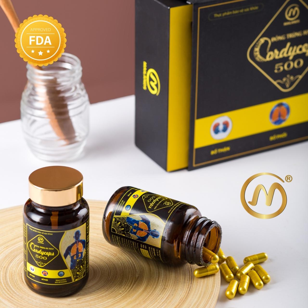COMBO 4 hộp Đông Trùng Hạ Thảo MaiLands Cordyceps 500