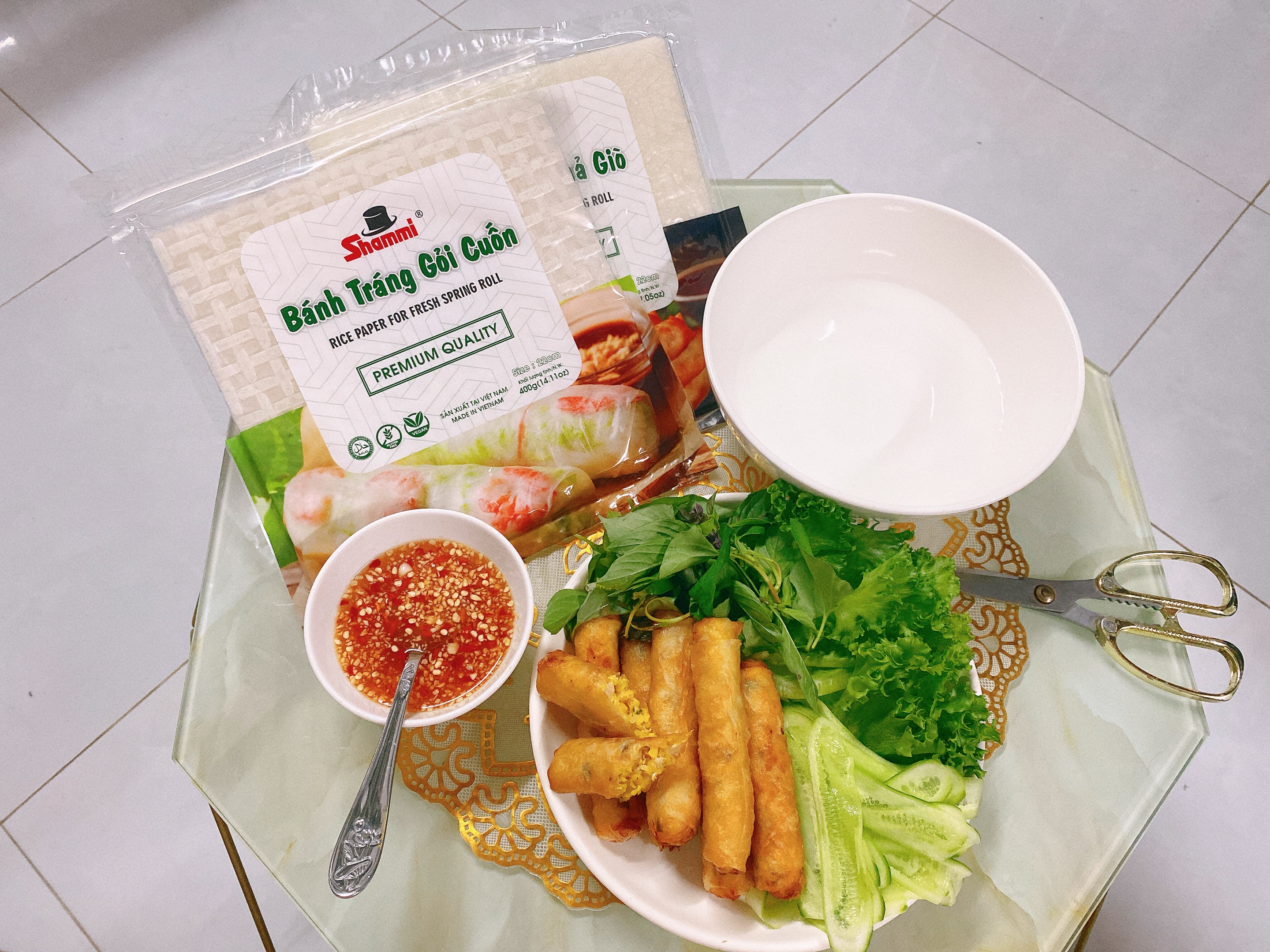 Combo 10  Bánh tráng gỏi cuốn Shammi TRÒN size 22cm túi 400g (Bánh tráng cuốn xuất khẩu)