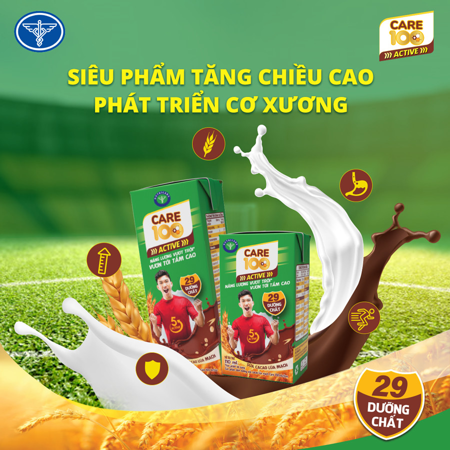 Thùng sữa ca cao lúa mạch Nutricare Care 100 Active
