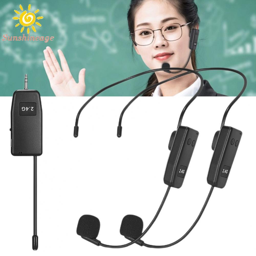 2.4G Wireless Microphone Headset Mic System For Voice Teaching Speaker Karaoke