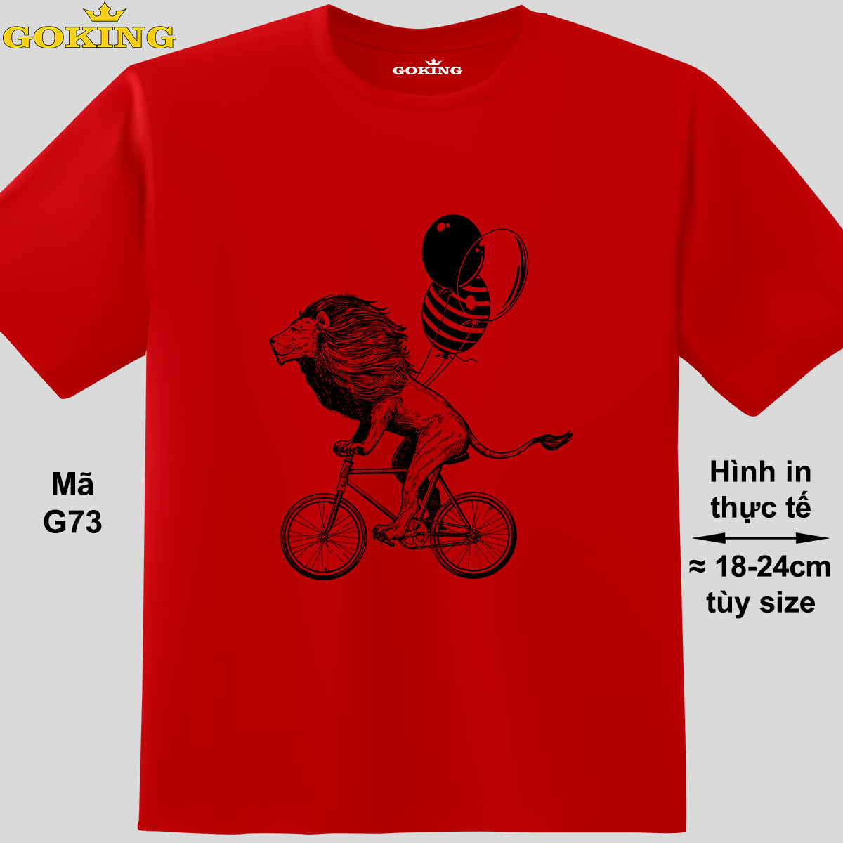 The Cycling Lion, mã G73. Áo thun siêu đẹp cho cả gia đình. Form unisex cho nam nữ, trẻ em, bé trai gái. Quà tặng ý nghĩa cho bố mẹ, con cái, bạn bè, doanh nghiệp, hội nhóm. Áo phông hàng hiệu Goking cao cấp in hình chữ 3D