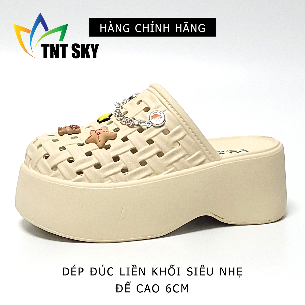 Dép Nữ Đúc Liền Khối Siêu Nhẹ Đế Cao 6CM - Hàng Chính Hãng - TK556