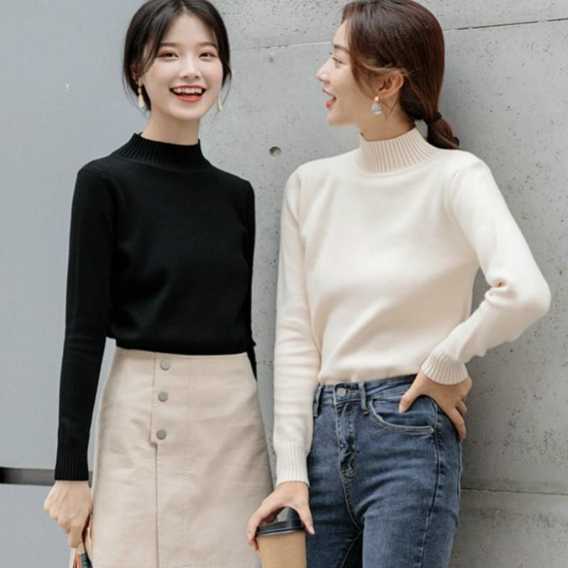 Áo len tay dài cổ lọ hợp thời trang cho nữ