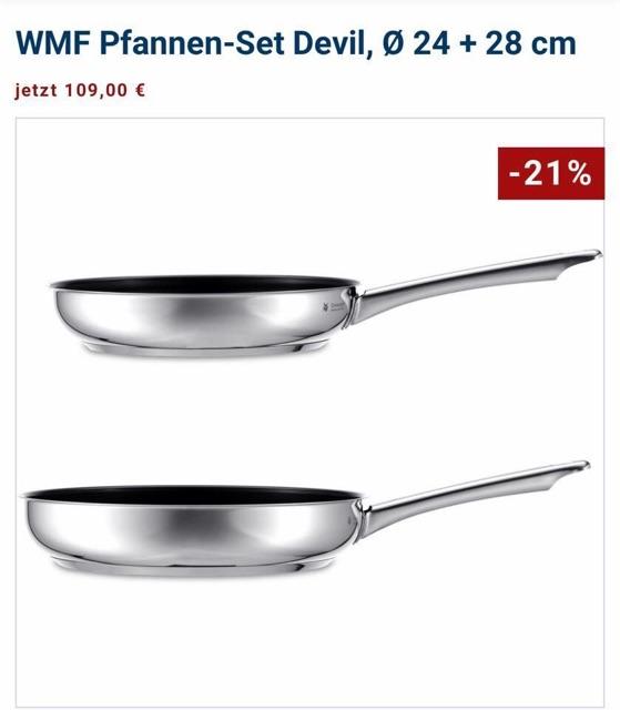 Set chảo 24-28 cm WMF devil - dòng chảo chống dính cao cấp đắt tiền của WMF