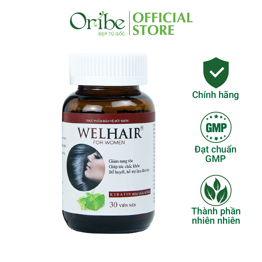 Viên uống Ngăn Rụng Tóc, Giúp Tóc Mọc Dày và Nhanh, Làm Đen Tóc Welhair for Women