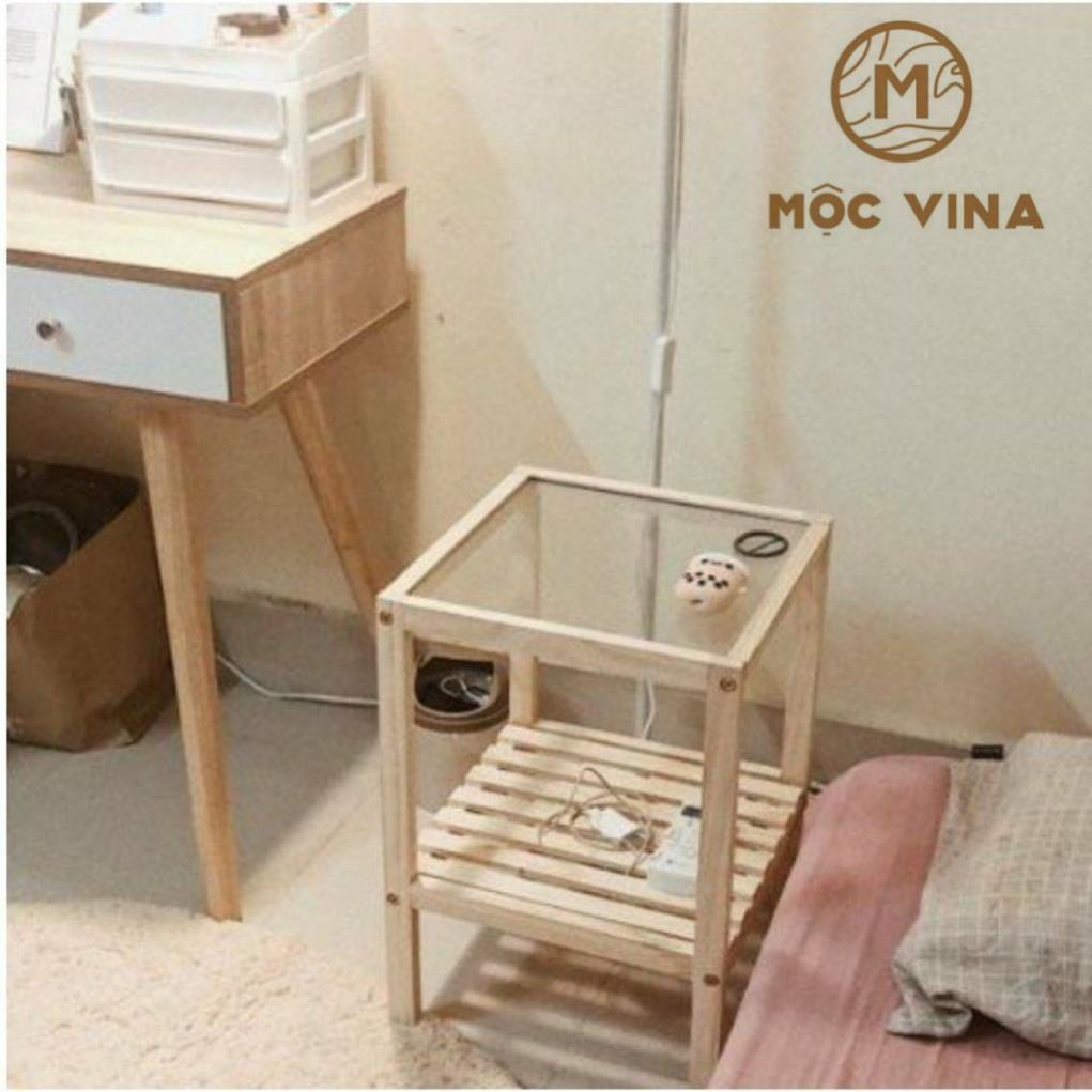 Tủ Đầu Giường Kệ Đầu Giường Mặt Kính Phong Cách Hàn Quốc Mộc Vina