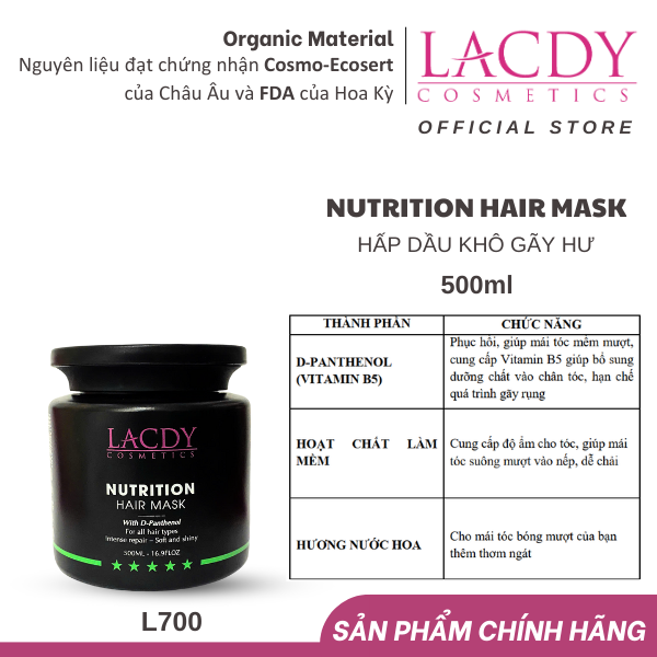 Hấp dầu khô gãy hư NUTRITION HAIR MASK L700 ( 500ml )