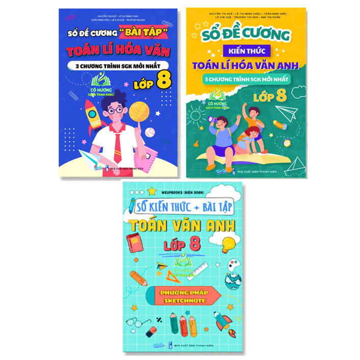 Sách - Sổ Đề cương Bài Tập Toán Lý Hóa văn Lớp 8