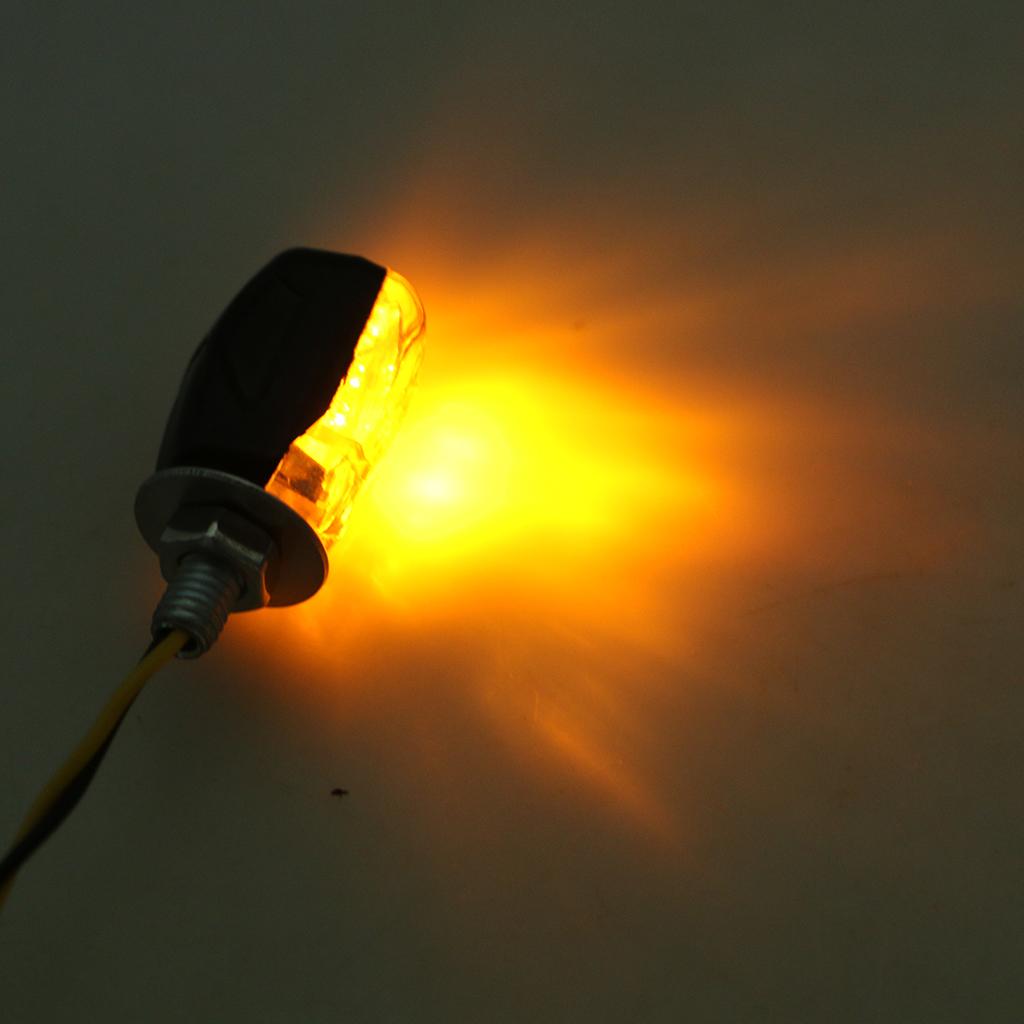 2PCS 12V Motorcycle 6 LED Mini Turn Signal Light Blinker Indicator Flash Lamp Amber Universal