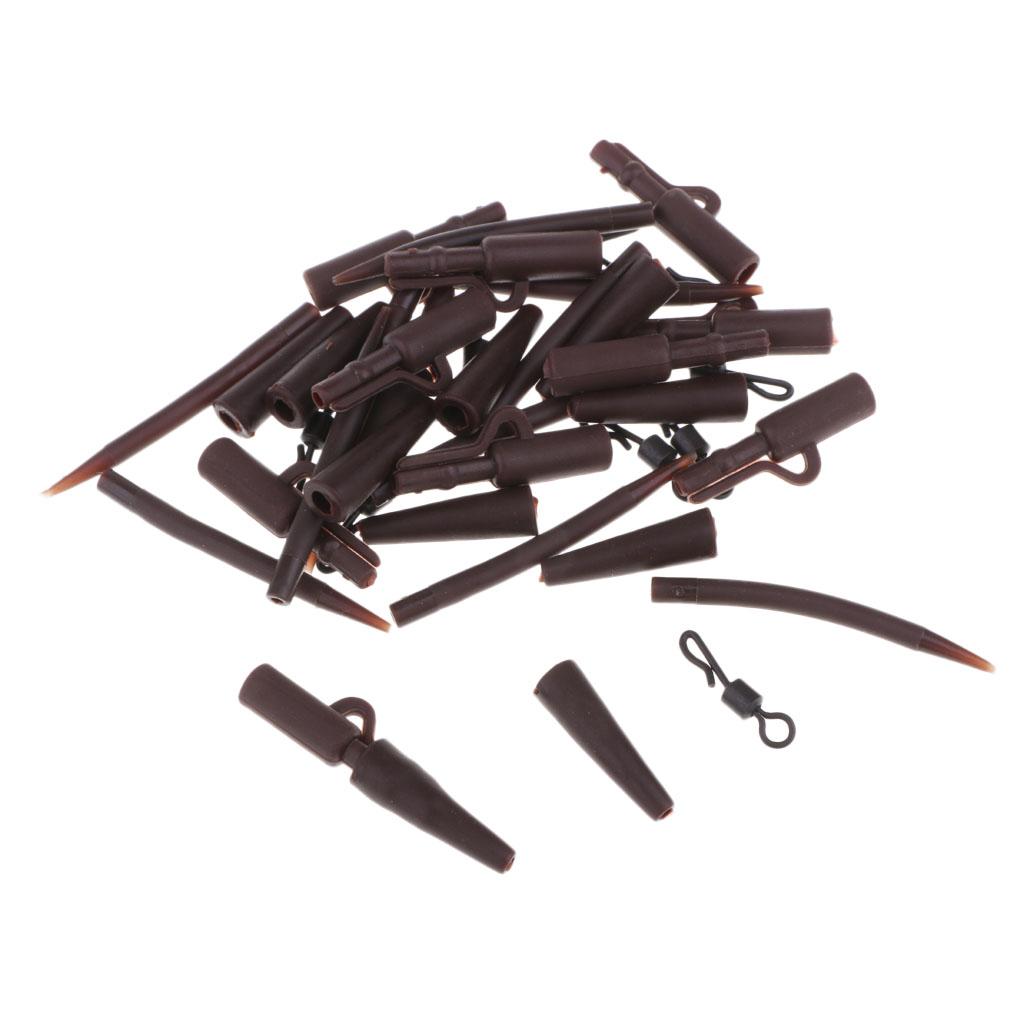 40pcs Carp Fishing Tackle Safety Lead Clips Quick Swivels Anti- Sleeve Kit