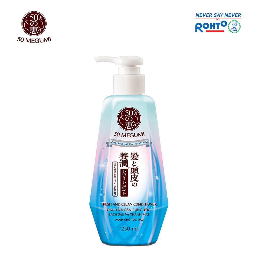 Dầu xả ngăn rụng tóc, sạch sâu thanh mát 50 Megumi Fresh &amp; Clean Conditioner 250ml