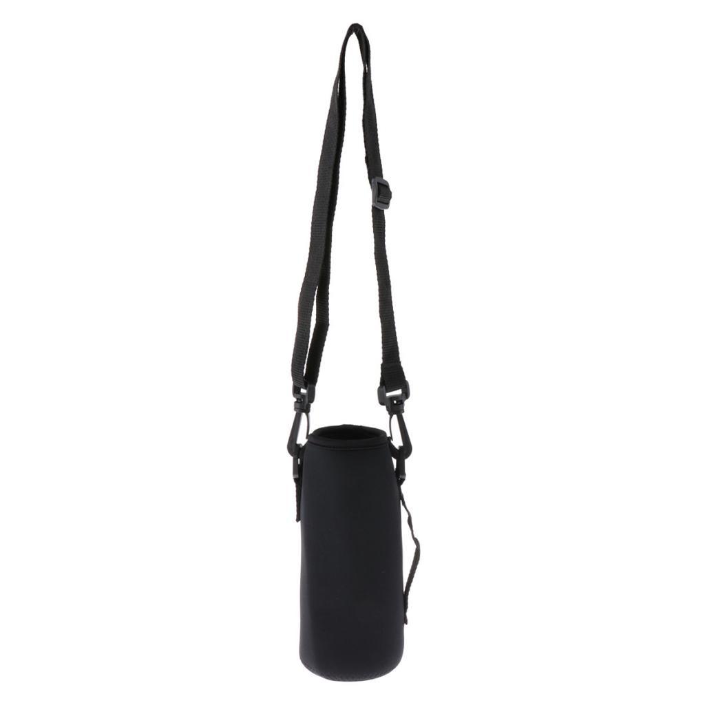 Insulated Sport Water Bottle Cover Sleeve Holder Cooler Carrier Black 750ml