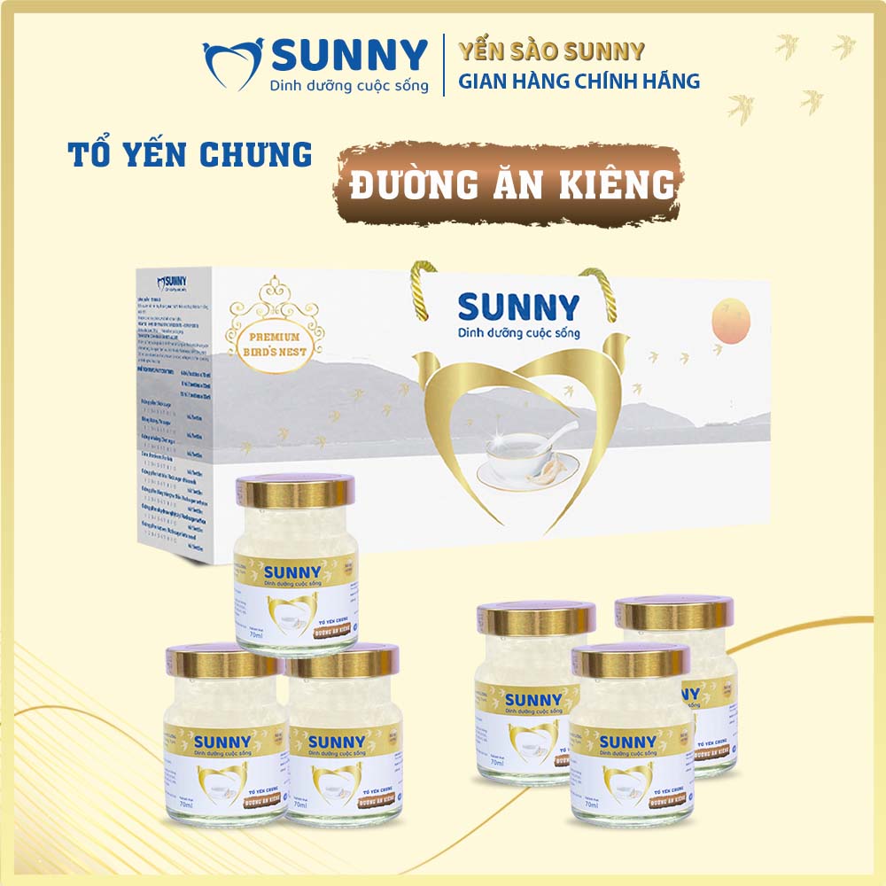 Yến sào ăn kiêng - Yến Sào Khánh Hòa chưng sẳn - 25% Yến thô - 70ml/hũ - Yến sào SUNNY