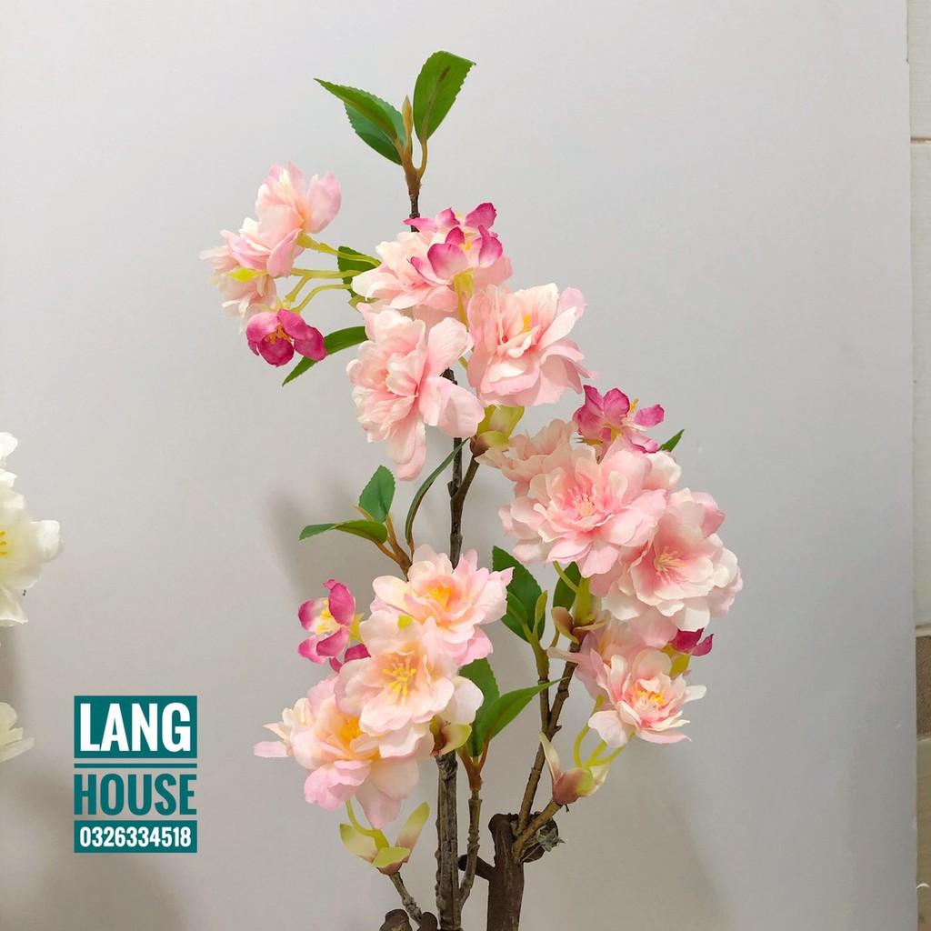 Hoa Giả Hoa Lụa - CHẬU HOA ĐÀO GIẢ CAO 40CM (CÓ KÈM CHẬU)