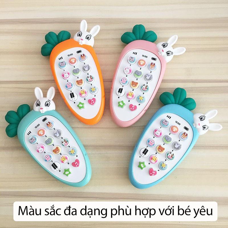 Điện thoại đồ chơi cho bé - Đồ chơi âm thanh kèm đồ gặm nướu - Có nhạc và phát sáng - Tặng Pin và Dây đeo