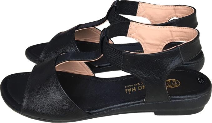 Giày sandal nữ Trường Hải da bò thật đế cao su không trơn dép cao 2.5cm dép thời trang cao cấp SDN074