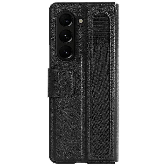 Case bao da chống sốc cho Samsung Galaxy Z Fold 5 trang bị ngăn đựng S-Pen hiệu Nillkin Aoge Leather Cover Case (bảo vệ máy cực tốt, chất liệu da thật cao cấp, thiết kế thời trang cá tính) - hàng nhập khẩu