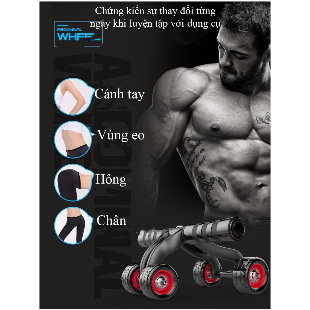 Con lăn tập cơ bụng,tập vai,cơ tay 4 bánh nhựa ABS siêu chắc chắn