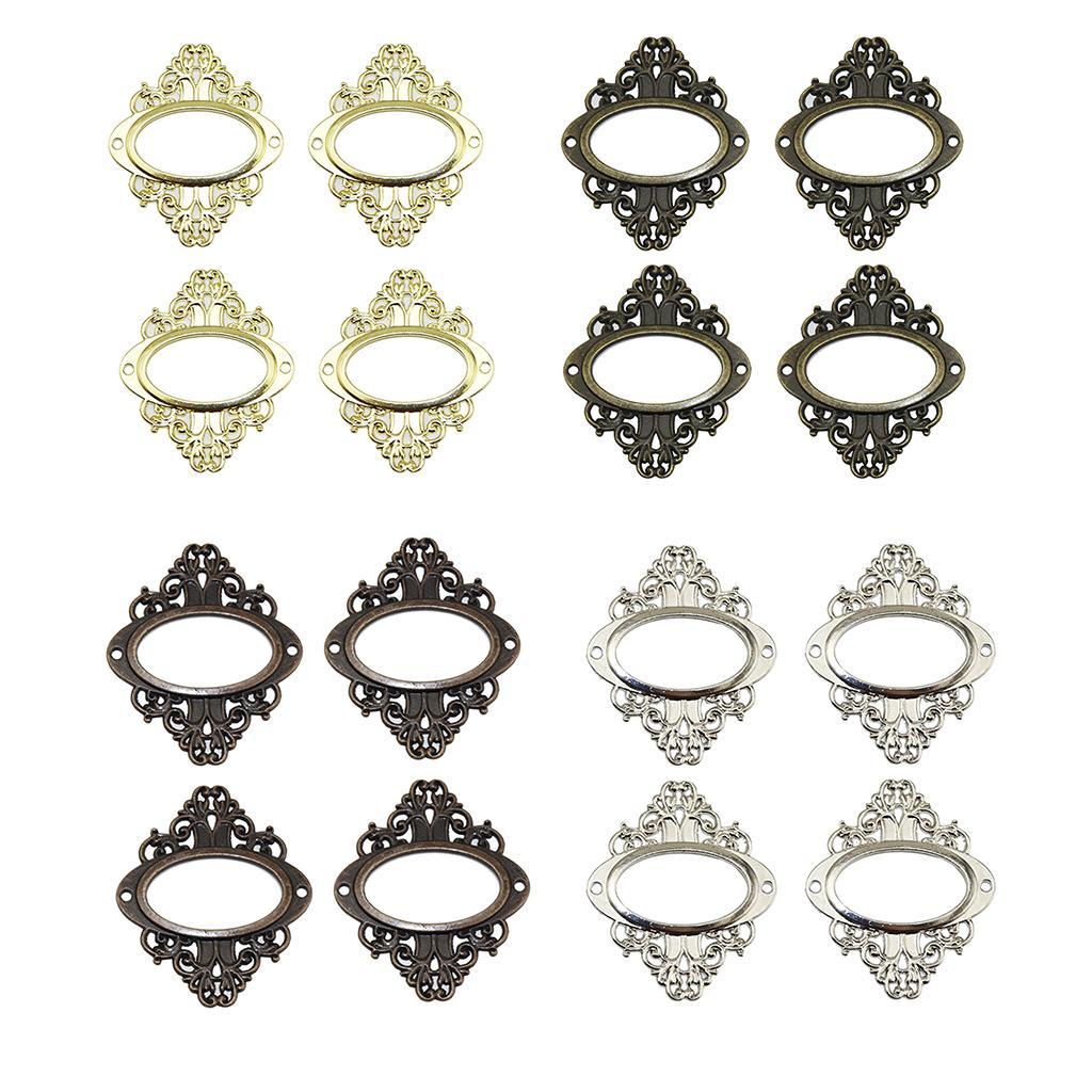 4PCS Vintage Drawer Label Tag Holder Pull Handle