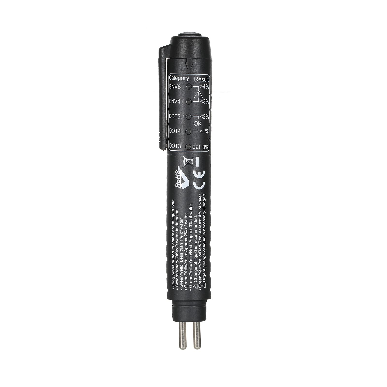 Brake Fluid Tester Pen Test DOT3 DOT4 DOT5.1 ENV6 ENV4 Brake Fluids with 5 LED Indicators