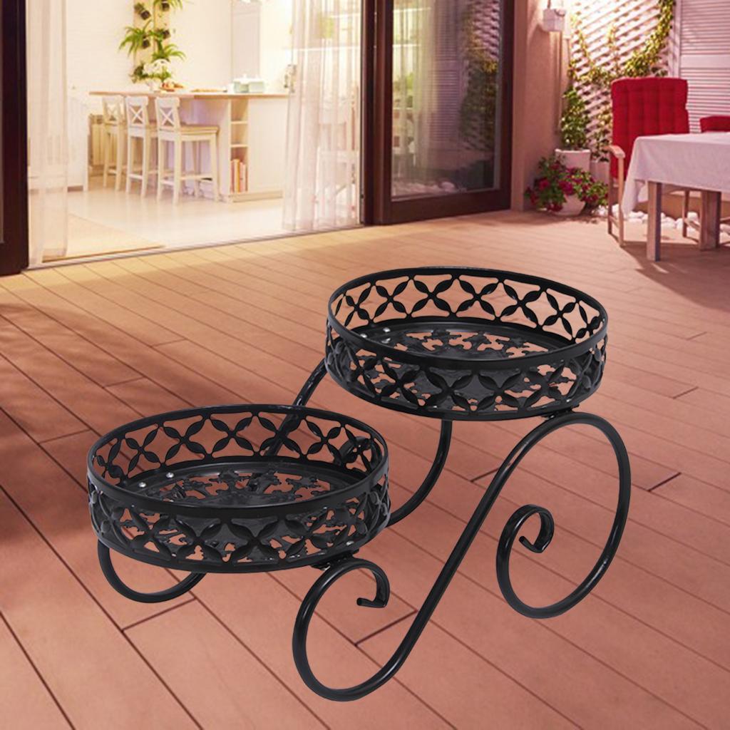 Decorative Iron Plant Stand Durable Flower Pot Stand for Patio Office Garden