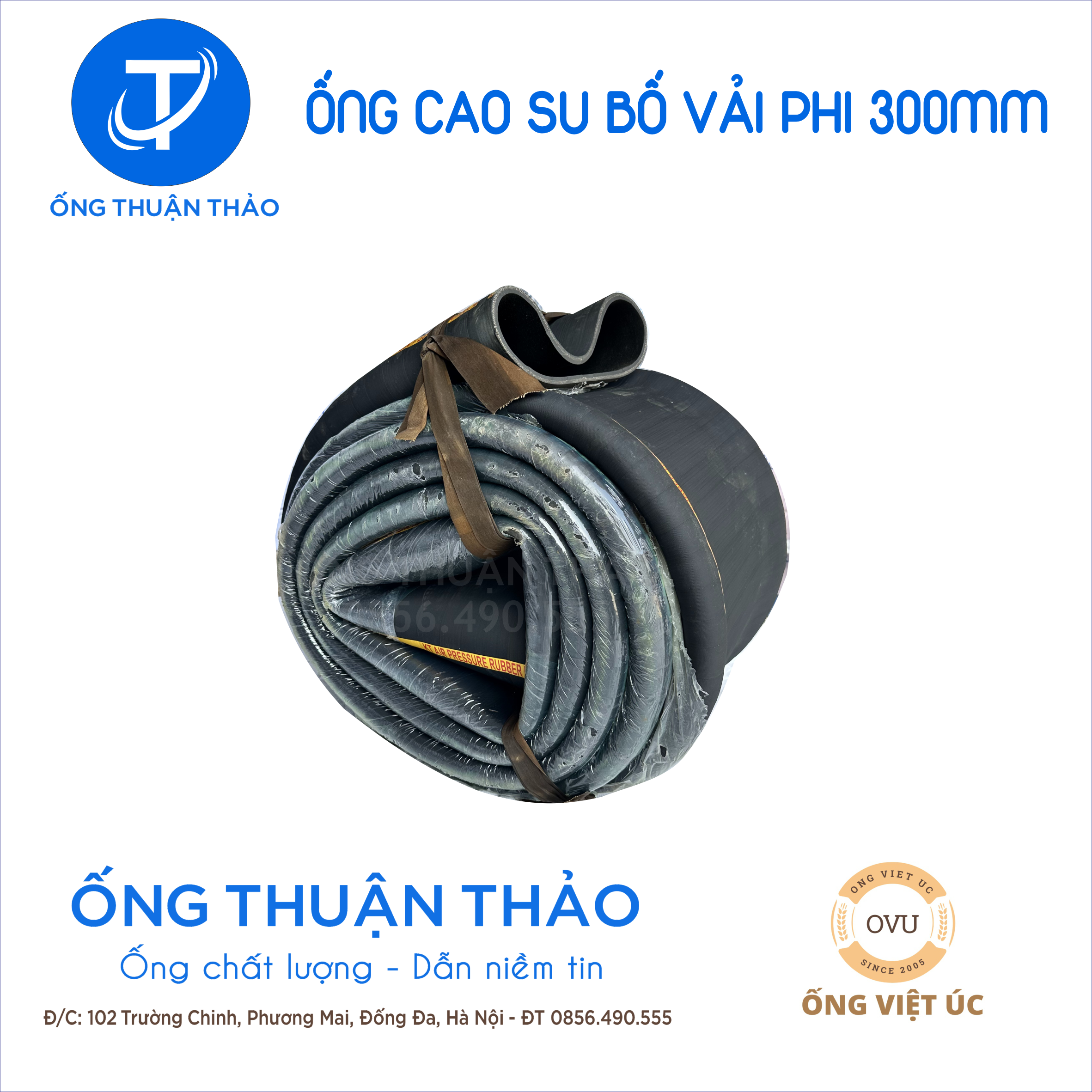 Ống cao su bố vải KT phi 300MM cuộn 10 mét Nhập Khẩu - Ống Chống Phá Chống Nổ thuận thảo