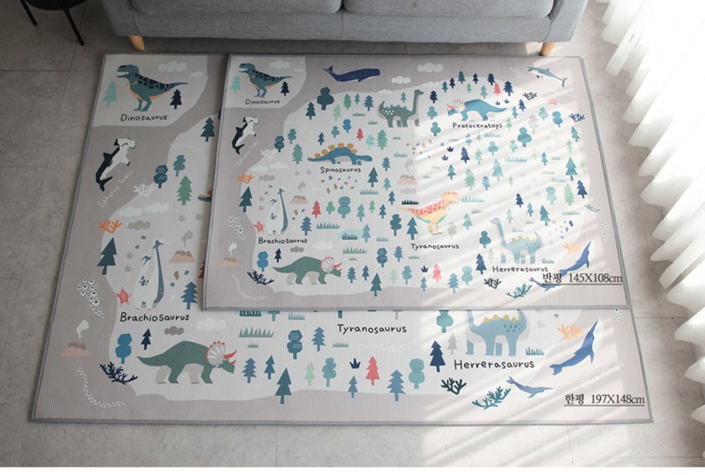 Thảm chống thấm trẻ em, hình thế giới khủng long Decoview