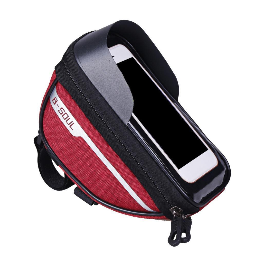 Front Frame Bag Cycling Bike Waterproof Phone Holder Case Pack Red