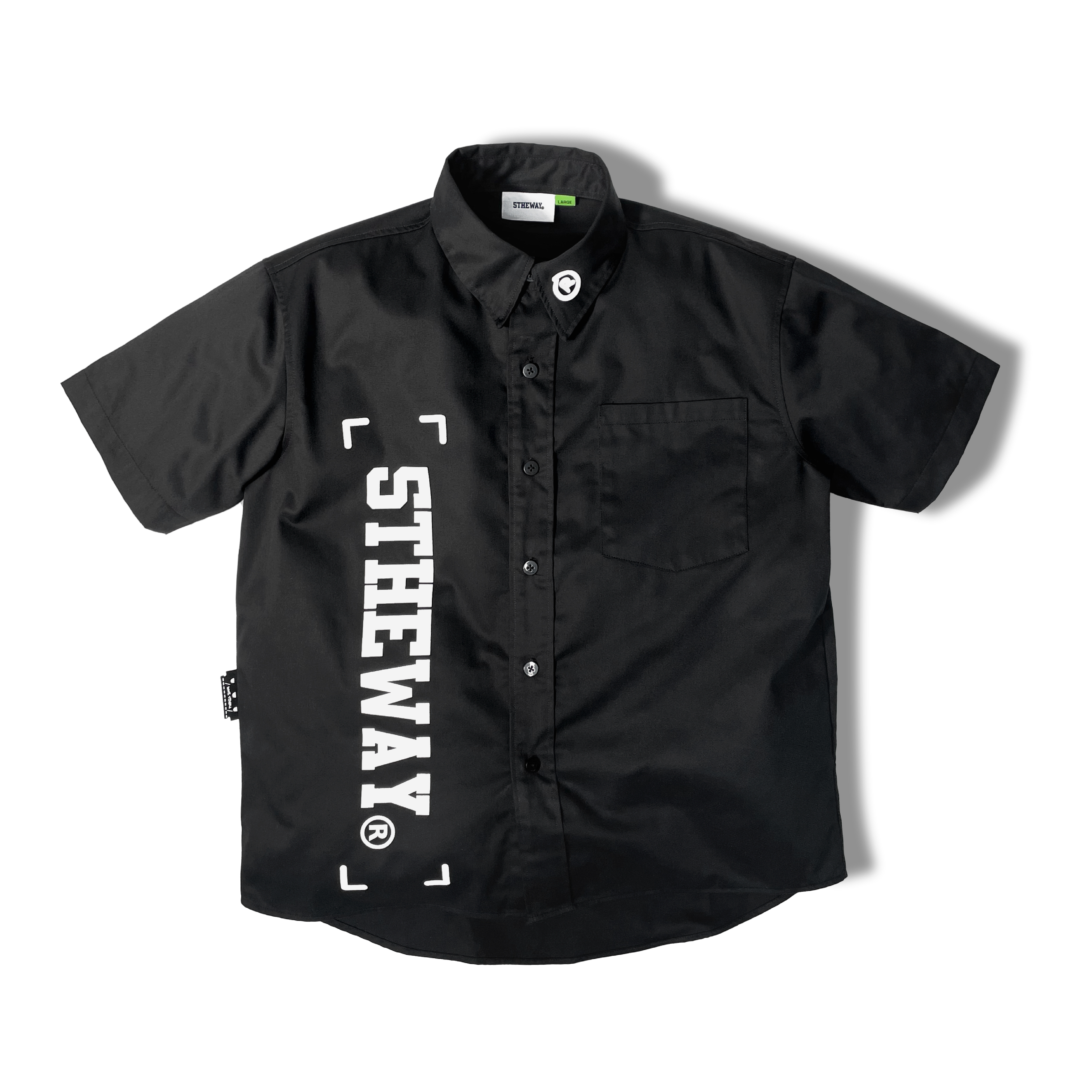 5THEWAY /street vocabulary/ SHORT SLEEVE SHIRT - BLACK aka Áo Sơmi Tay Ngắn