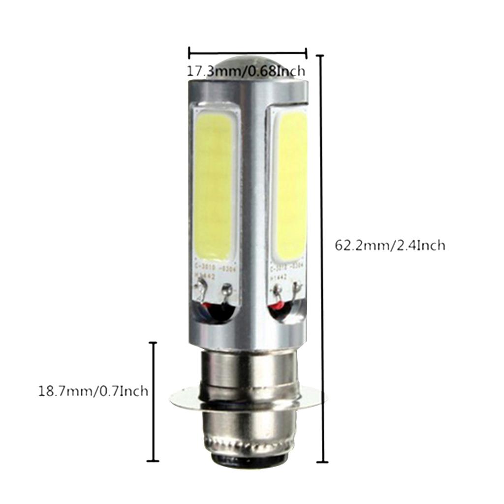 2x 6000K White H6M COB LED Motorbike/ATV Headlight Fog Light PX15d P15D25-1