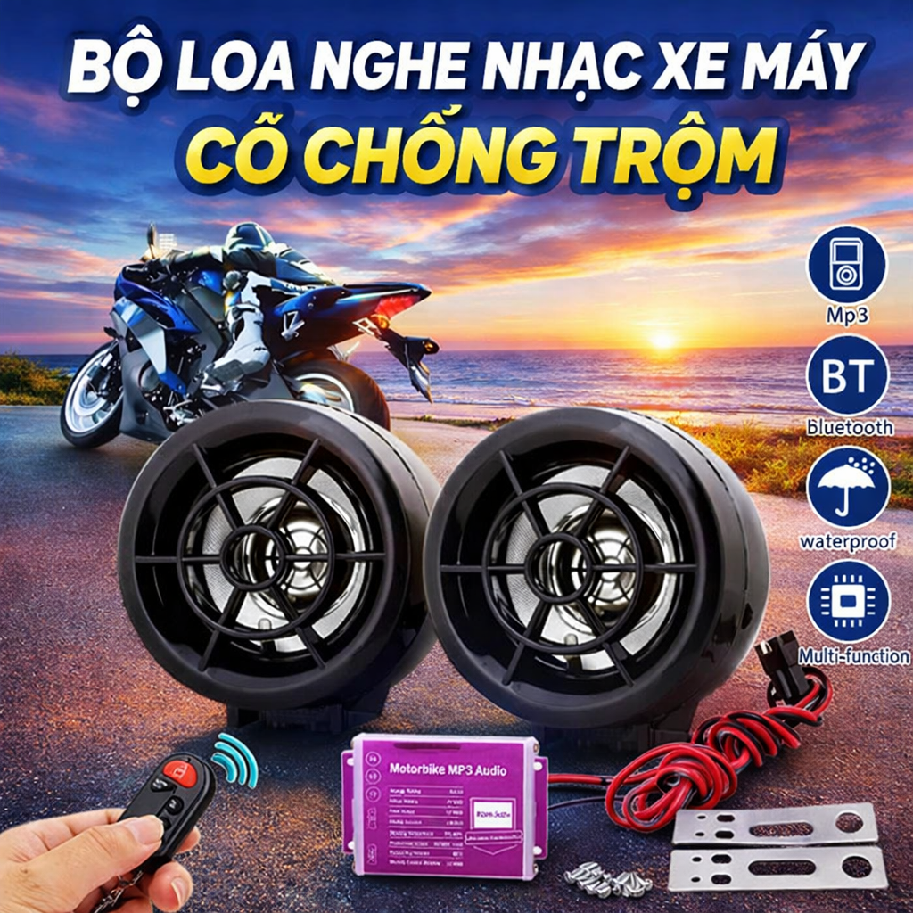 Ljoa Xe Máy Chống Trộm Nghe Nhạc Hay – Lắp Gọn, Âm Thanh Sống Động