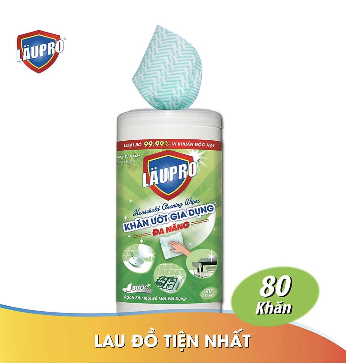 Combo Khăn Ướt Kháng Khuẩn CHỨA CỒN - 3 Hộp Läupro 250 Khăn (2 Đa Năng + 1 Lau Bếp) tặng 1 Hộp Läupro Leather Lau Đồ Da (Laupro) - Được Chứng Nhận & Kiểm Nghiệm!