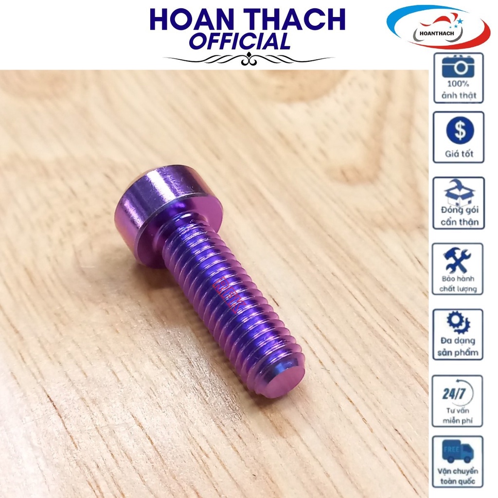 Ốc Gr5 8L20 Đầu Trụ Xanh Tím dùng cho nhiều dòng xe , SP016486 (Giá 1 con)