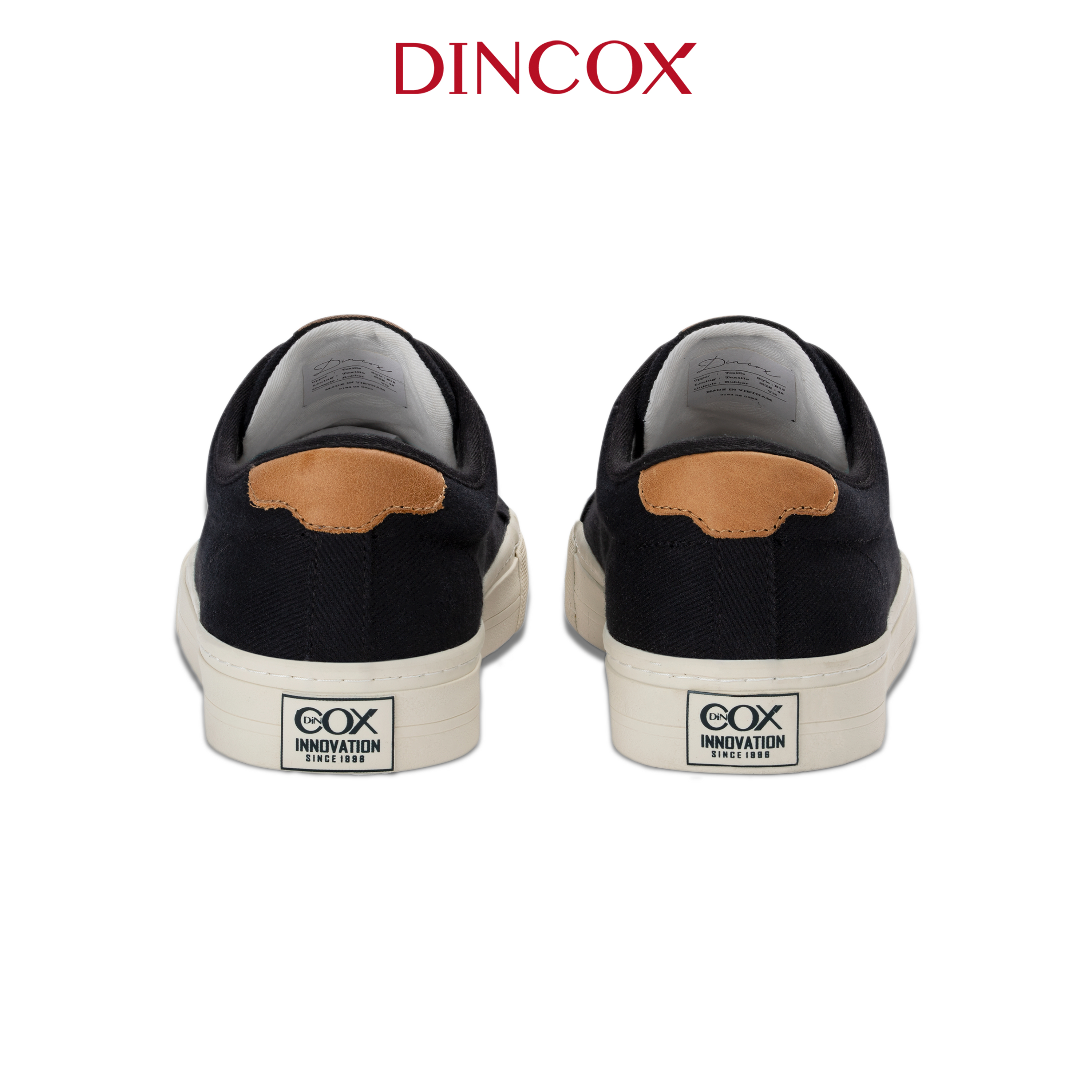 Giày Sneaker Nam Vải Canvas DINCOX E12 Black Đơn Giản Thanh Lịch