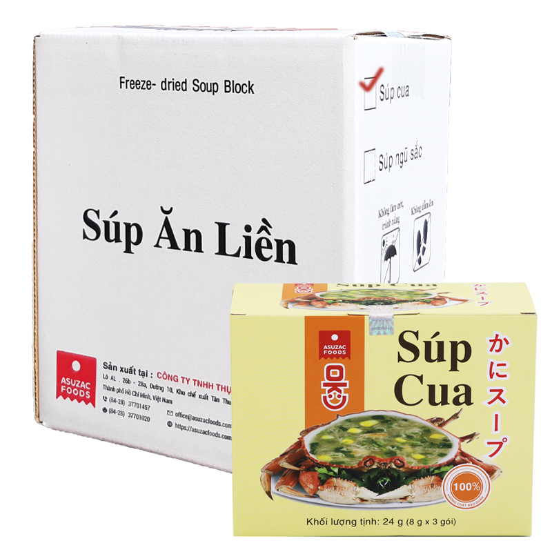 Thùng 6 hộp Súp cua Asuzac (24g x 6 hộp)