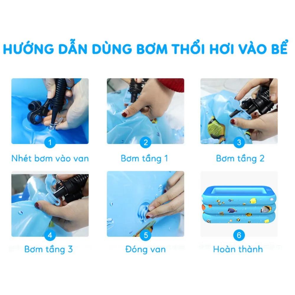 Phao bơi cho bé, bể bơi phao cho cho bé tắm nhiều tầng chống trơn trượt cực an toàn 3 tầng chất liệu phao cao cấp