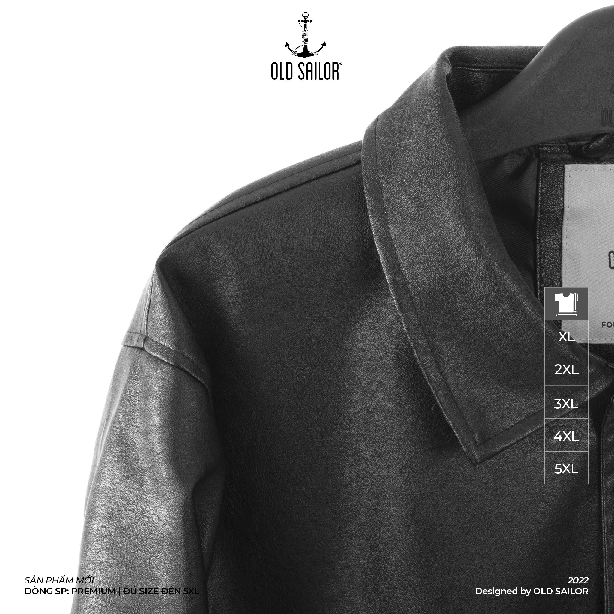 Áo khoác da Old Sailor - OSL PREMIUM LEATHER JACKET - JKDE27001 - đen - Big size upto 5XL